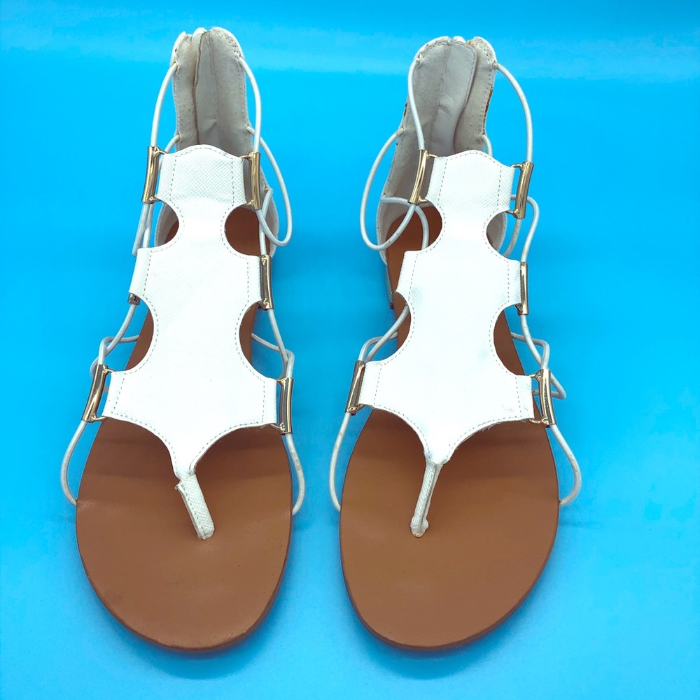 NEW APT9 White Gladiator Sandals 7.5